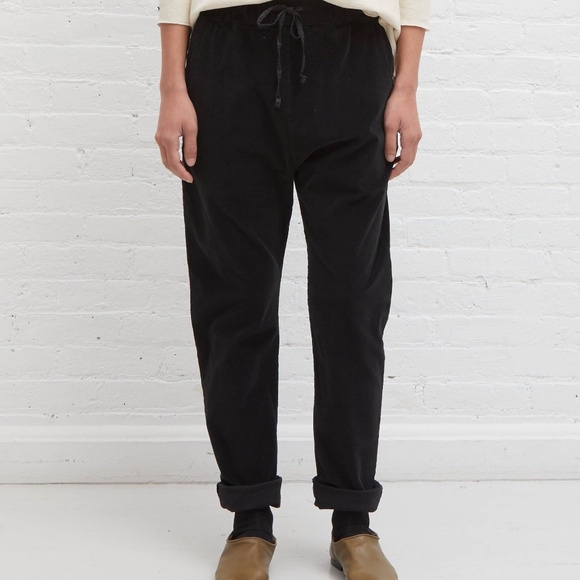 ALBUM DI FAMIGLIA Velvet New Basic Trousers Dark Brown Cotton Luxe